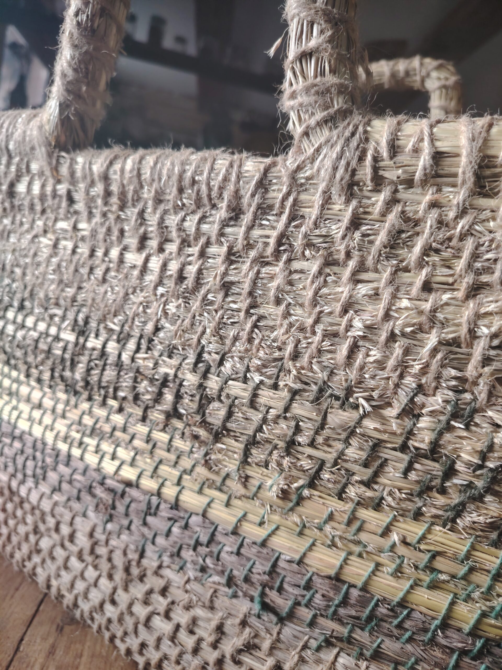 handgebundene Shopper-Tasche aus Wildgräsen